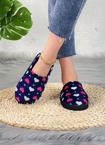 Ladies Heart Design Slippers 