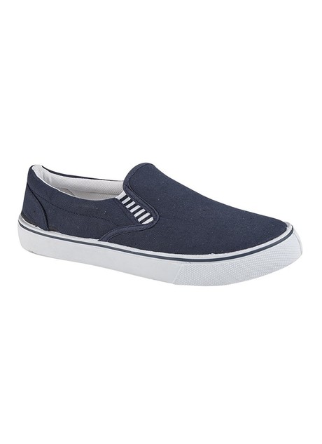 Navy Blue Canvas Slip On Shoe