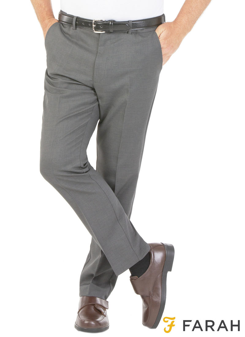 Farah Casual Mills Trousers Slate Greyhopsackmens