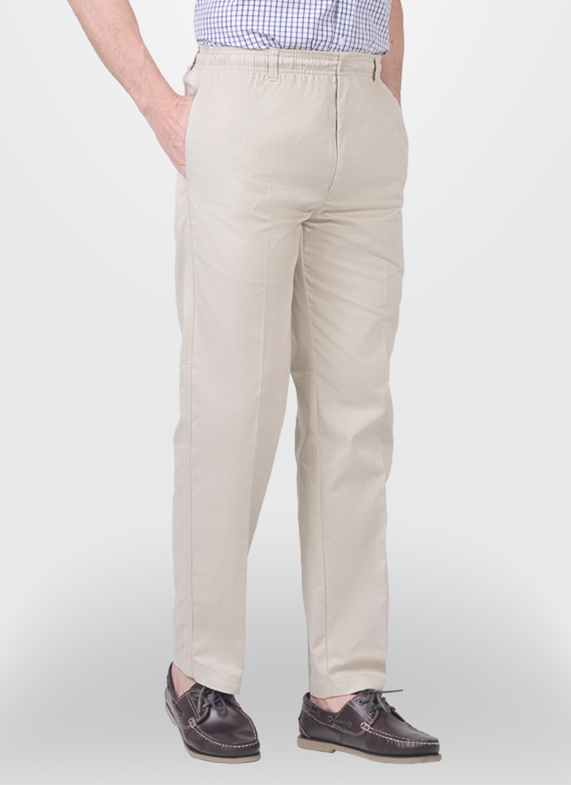 Men's Elasticated Waist Pull On Cord Trousers
