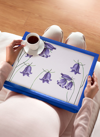 Set of 2 Poppy & Bluebell Design Lap Tray