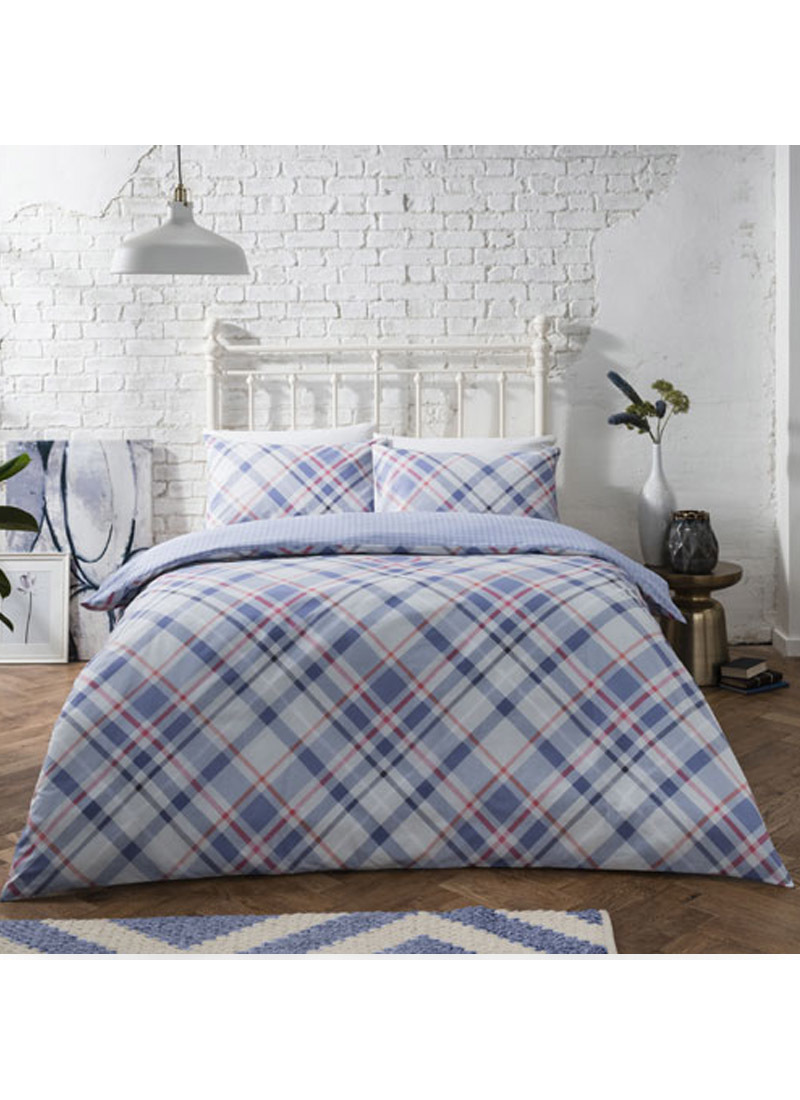 Diagonal Check Natural Duvet Set