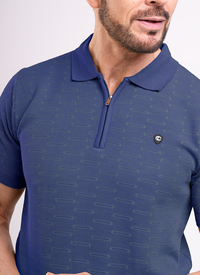 Knitted Zip Neck Polo 